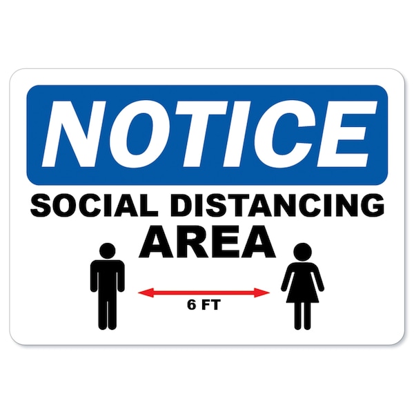 Public Safety, Social Distancing Area, 24in X 36in Peel And Stick Wall Graphic, OS-NS-RD-2436-25594
